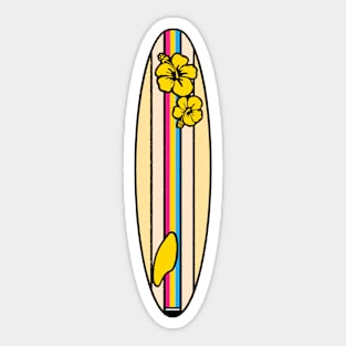 Pansexual Flag Surfboard - Yellow Sticker